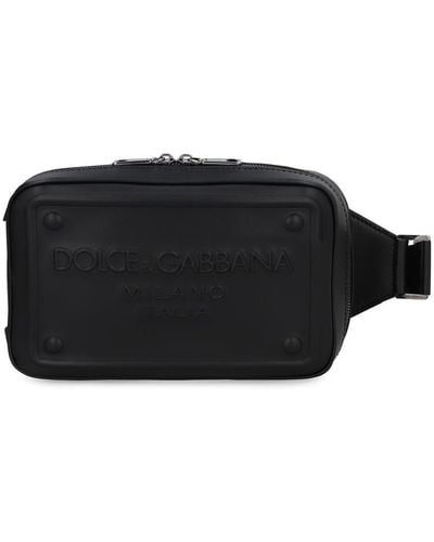 Dolce & Gabbana Leather Belt Bag With Logo - Black