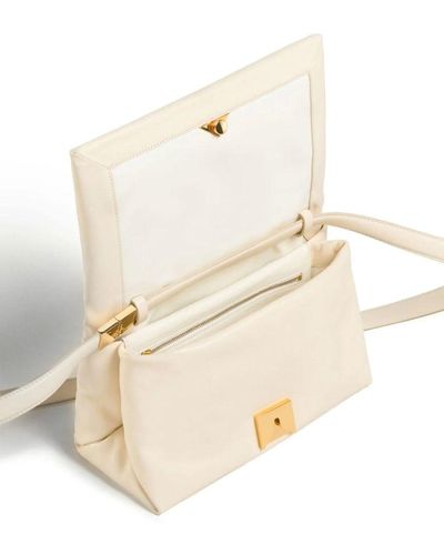 Marni Leather Prisma Shoulder Bag - Natural