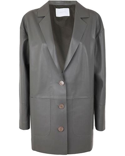 DRM Boxy Leather Blazer Clothing - Gray