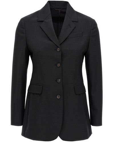 Brunello Cucinelli Single-breasted Blazer Jacket Jackets - Black
