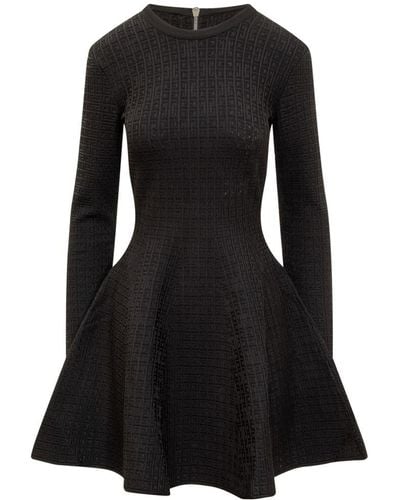 Givenchy Mini Dress With 4g Jacquard - Black