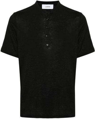 Lardini Fine-knit Slub T-shirt - Black