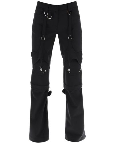 Off-White c/o Virgil Abloh Women Wool Blend Cargo Zip Trousers - Black