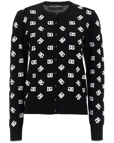 Dolce & Gabbana Logo Cardigan Sweater, Cardigans - Black