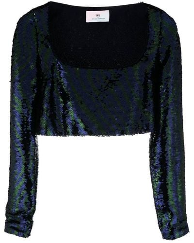 Chiara Ferragni Sequin-embellished Cropped Top - Black