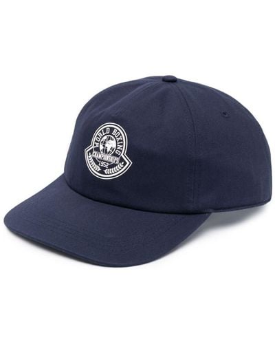 Moncler Logo-print Cotton Baseball Cap - Blue