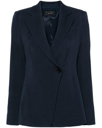 EA7 Single-breasted Blazer Jacket - Blue