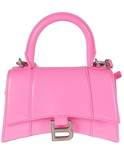 Balenciaga Hourglass Xs Leather Handbag - Pink