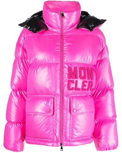 Moncler Basic 'abbaye' Short Puffer Jacket - Pink