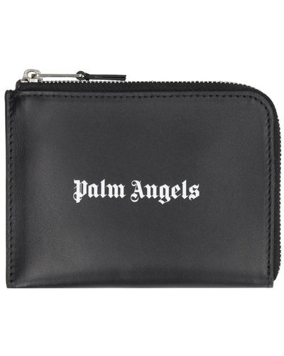 Palm Angels Leather Card Holder - Black