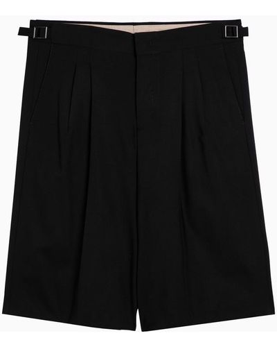 PT Torino Bermuda Shorts With Darts - Black
