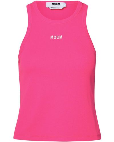 MSGM Fuchsia Cotton Top - Pink