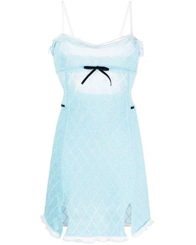 Cormio Lingerie Inspired Dress Clothing - Blue