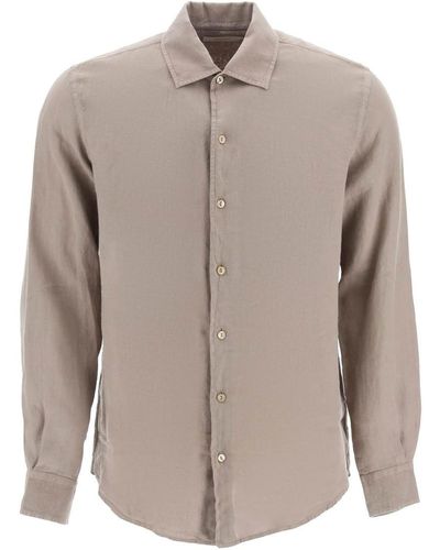 Agnona Classic Linen Shirt - Brown