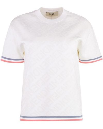 Fendi Jacquard Knit T-shirt - White