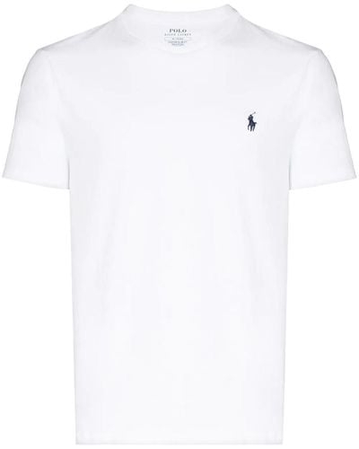 Ralph Lauren Logo-embroidered Classic-fit Cotton And Linen-blend T-shirt X - White