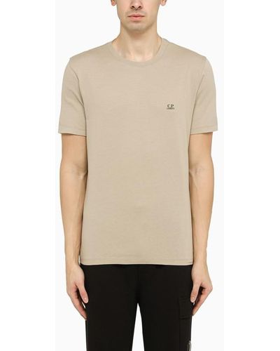 C.P. Company T-Shirt With Logo Print On The Chest - Natural