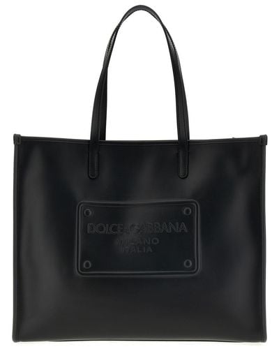 Dolce & Gabbana Logo Shopping Bag Tote Bag - Black