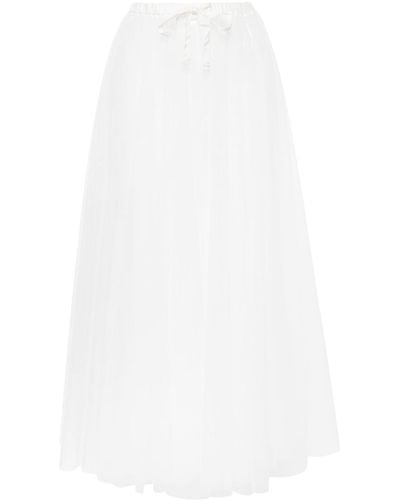 Forte Forte Chic Tulle Skirt With Jersey Coulotte - White