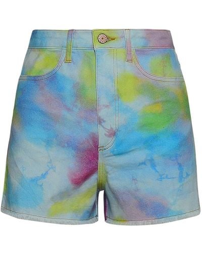 See By Chloé Multicolor Cotton Tie Dye Shorts - Blue