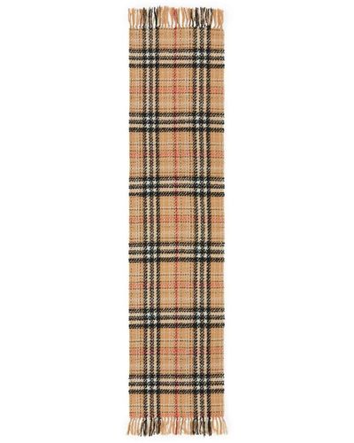 Burberry Checked Cashmere-Silk Blend Scarf - Natural
