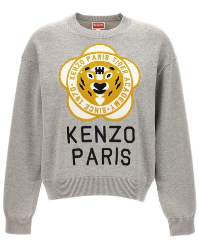 KENZO Tiger Academy Sweater, Cardigans - Gray