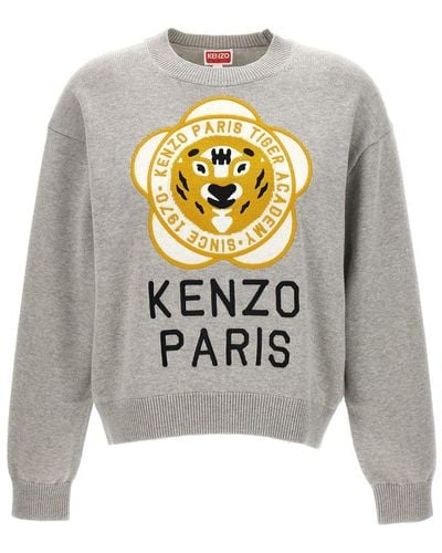 KENZO Tiger Academy Sweater, Cardigans - Grey