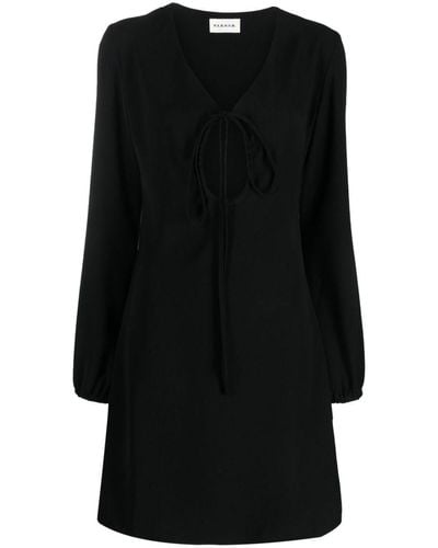 P.A.R.O.S.H. Abito V-neck Keyhole Dress - Black