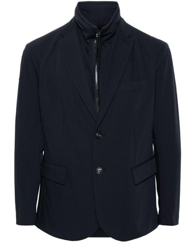 Emporio Armani Single-Breasted Blazer Jacket - Blue