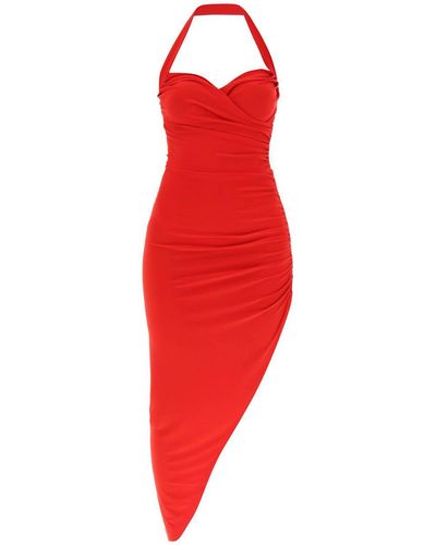 Norma Kamali Cayla Drape Dress - Red