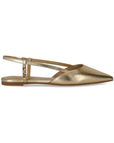 Michael Kors Veronica Pale Gold Slingback Flat Shoe - Brown