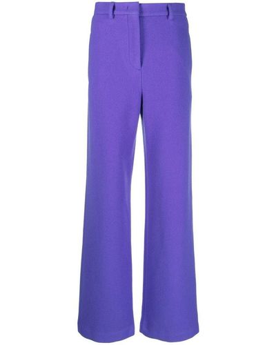 MSGM High-waisted Tailored Trousers - Purple