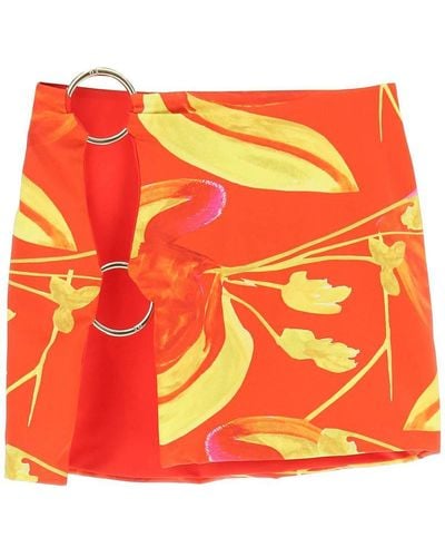 Louisa Ballou Double Ring Mini Skirt - Orange