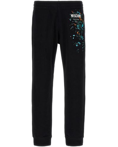 Moschino Logo Print Sweatpants Pants - Black