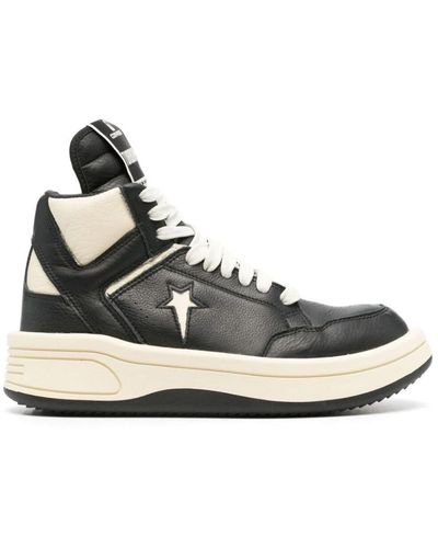 Rick Owens DRKSHDW x Converse Turbowpn A03945C Leather Sneakers Shoes - Black