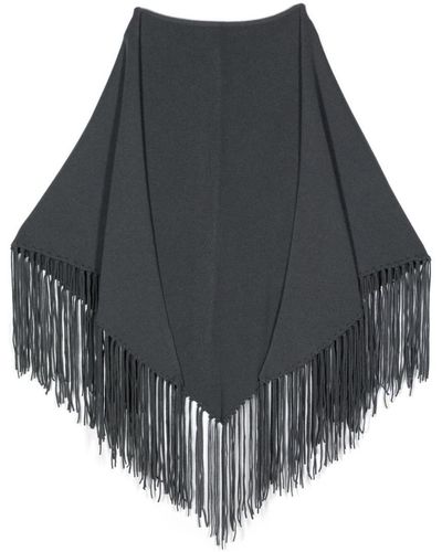 Malo Cape With Fringes - Black