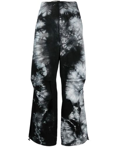 DARKPARK Tie-dye Print Military Pants - Black