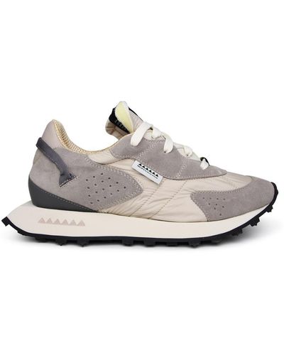 RUN OF Two-tone Suede Blend Trainers - White