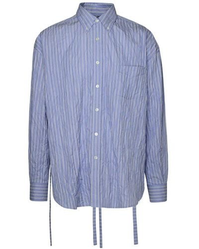 John Elliott Striped Cotton Shirt - Blue