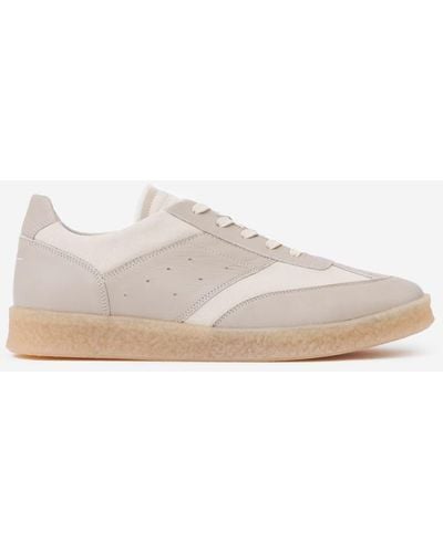 MM6 by Maison Martin Margiela 6 Court Paneled Leather Sneakers - Natural