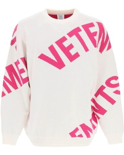 Vetements Maxi Logo Sweater - Pink