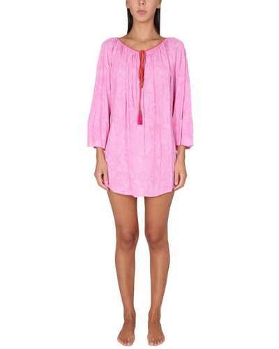 Etro Caftan With Paisley Print - Pink