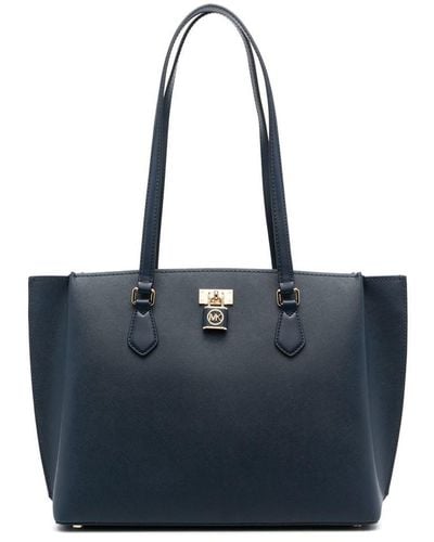 Michael Kors Padlock-detail Leather Tote Bag - Blue