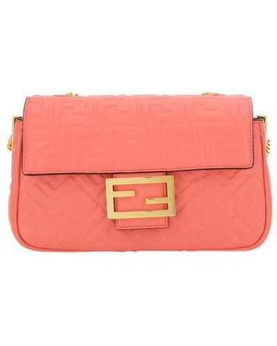 Shop FENDI 2020-21FW Street Style Plain Leather Small Shoulder Bag