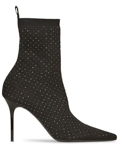 Balmain Skye Stretch-knit Ankle Boots - Black