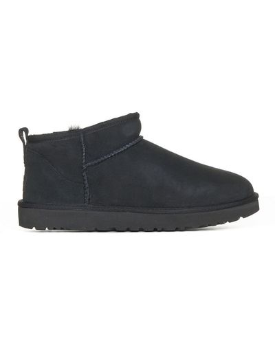 UGG Classic Ultra Mini Sheepskin Ankle Boots - Black