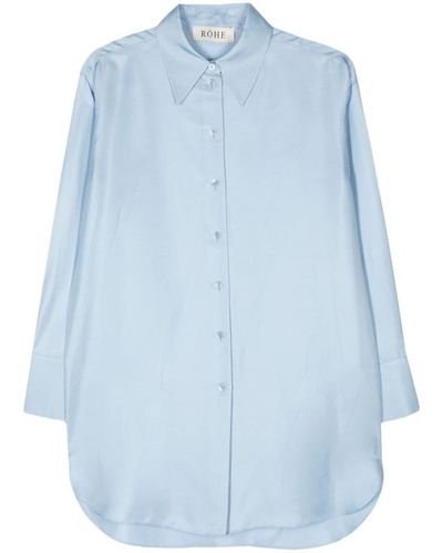 Rohe Oversized Silk Shirt Clothing - Blue