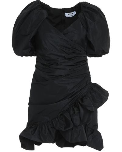 MSGM Puffed Sleeve Dress - Black