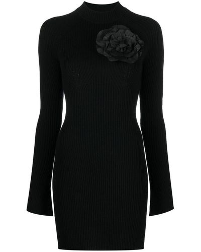 Blumarine Cut-out Wool Mini Dress - Black