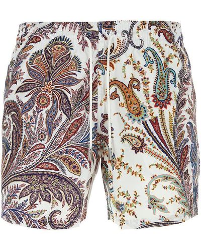 Etro Printed Polyester Swimming Shorts - Multicolor